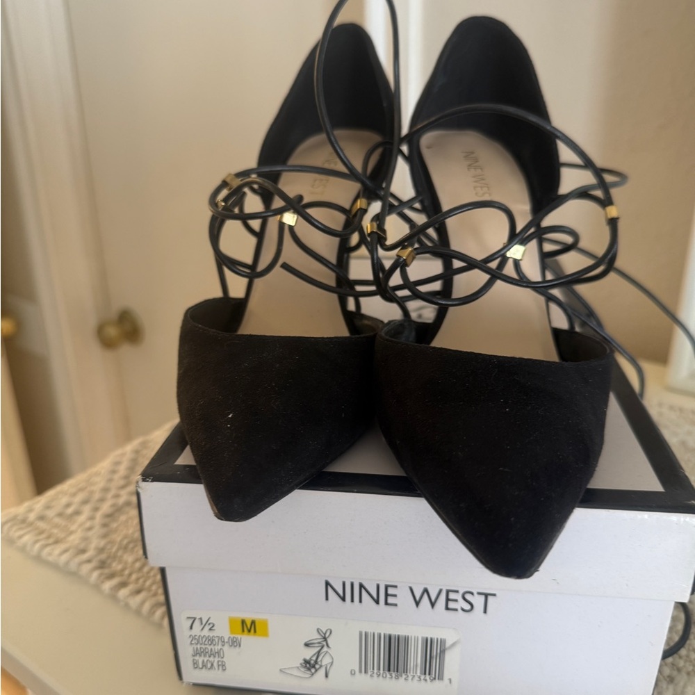 Nine West Black Suede Heels